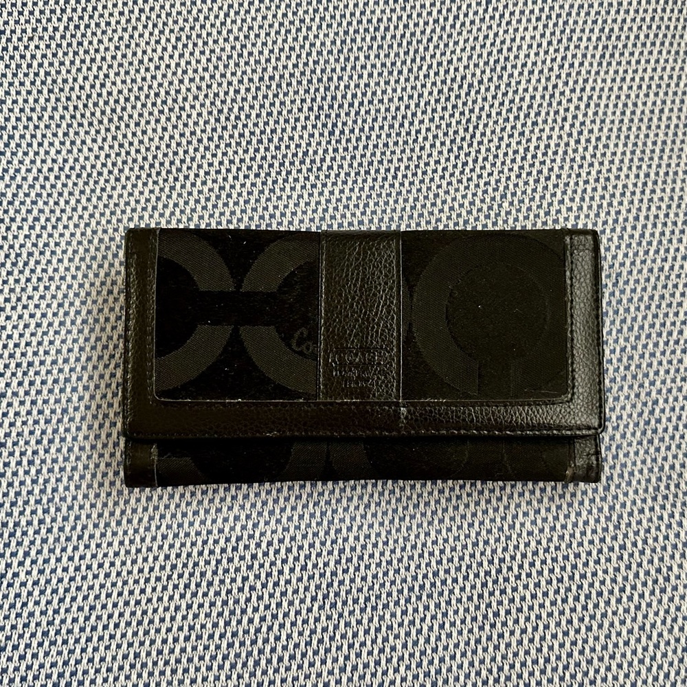 Coach long black wallet